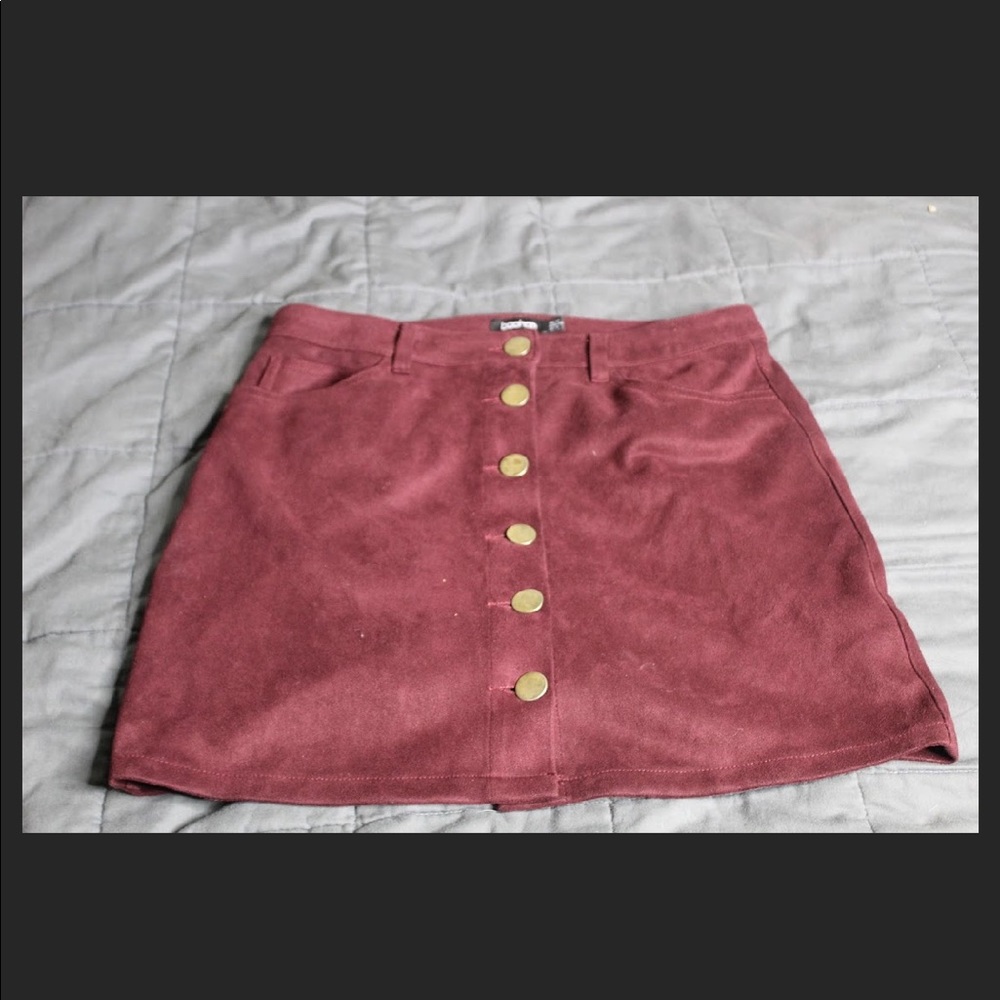 Burgundy Suede Skirt